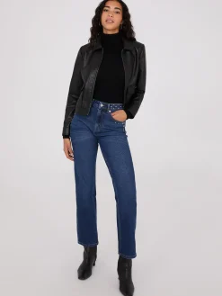 Faux Leather Utility Jacket