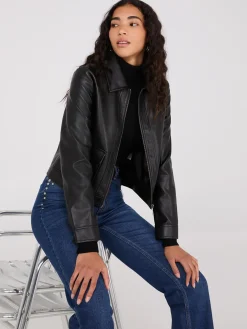 Faux Leather Utility Jacket