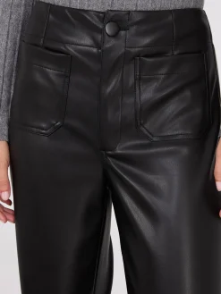 Faux Leather Wide-Leg Pants