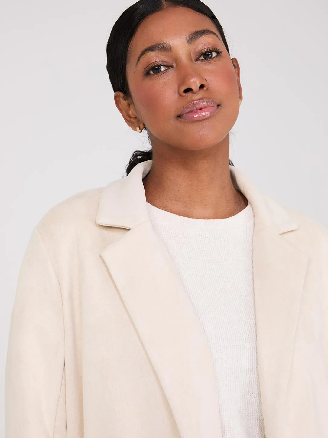 Faux Suede Car Coat