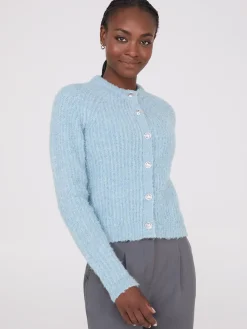 Faux Wool Raglan Cardigan