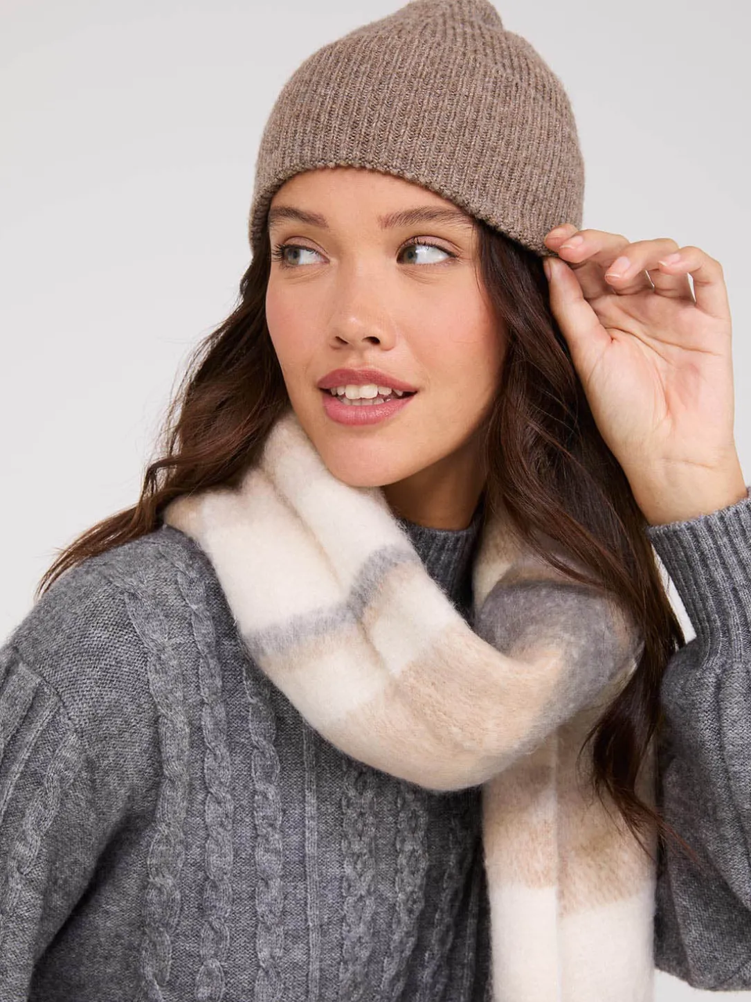 Faux Wool Ribbed Beanie
