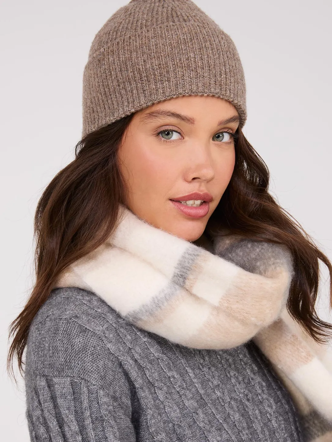 Faux Wool Ribbed Beanie