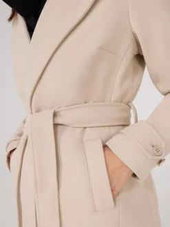 Faux Wool Wrap Coat