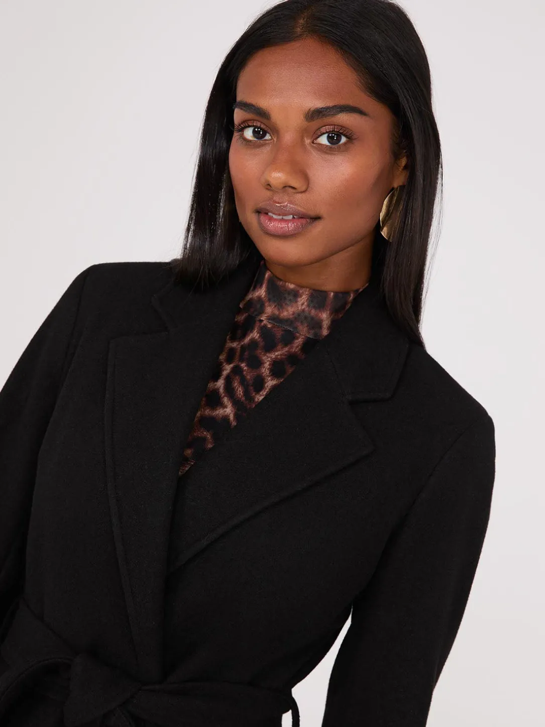Faux Wool Wrap Coat
