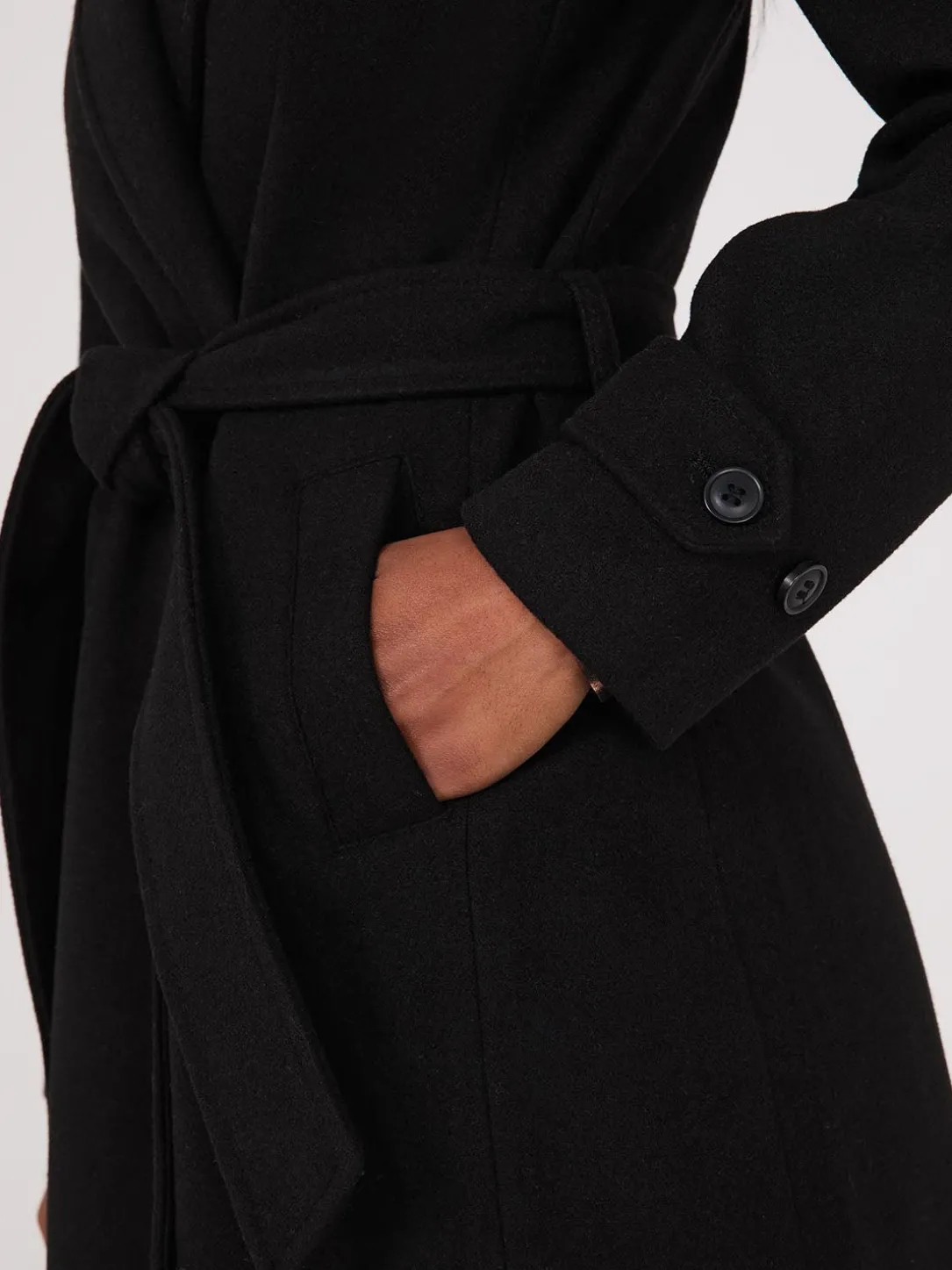 Faux Wool Wrap Coat