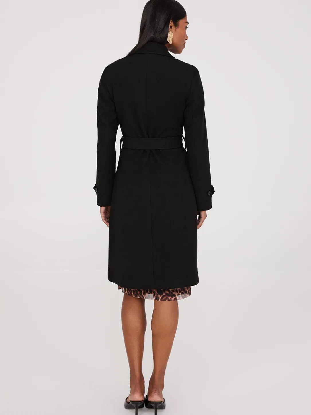 Faux Wool Wrap Coat