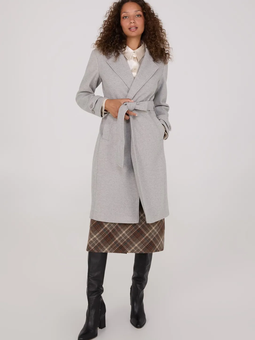 Faux Wool Wrap Coat