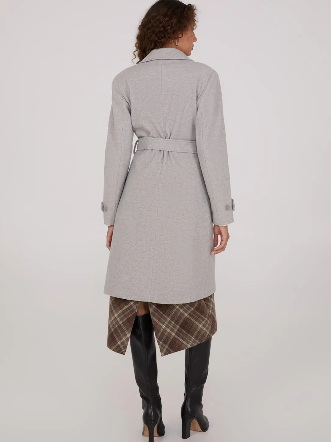 Faux Wool Wrap Coat