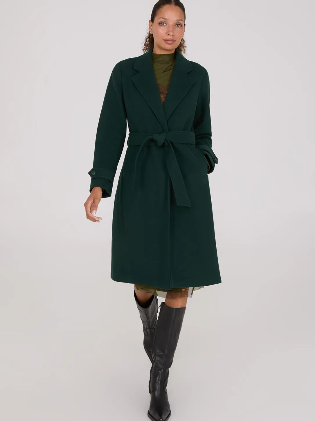 Faux Wool Wrap Coat