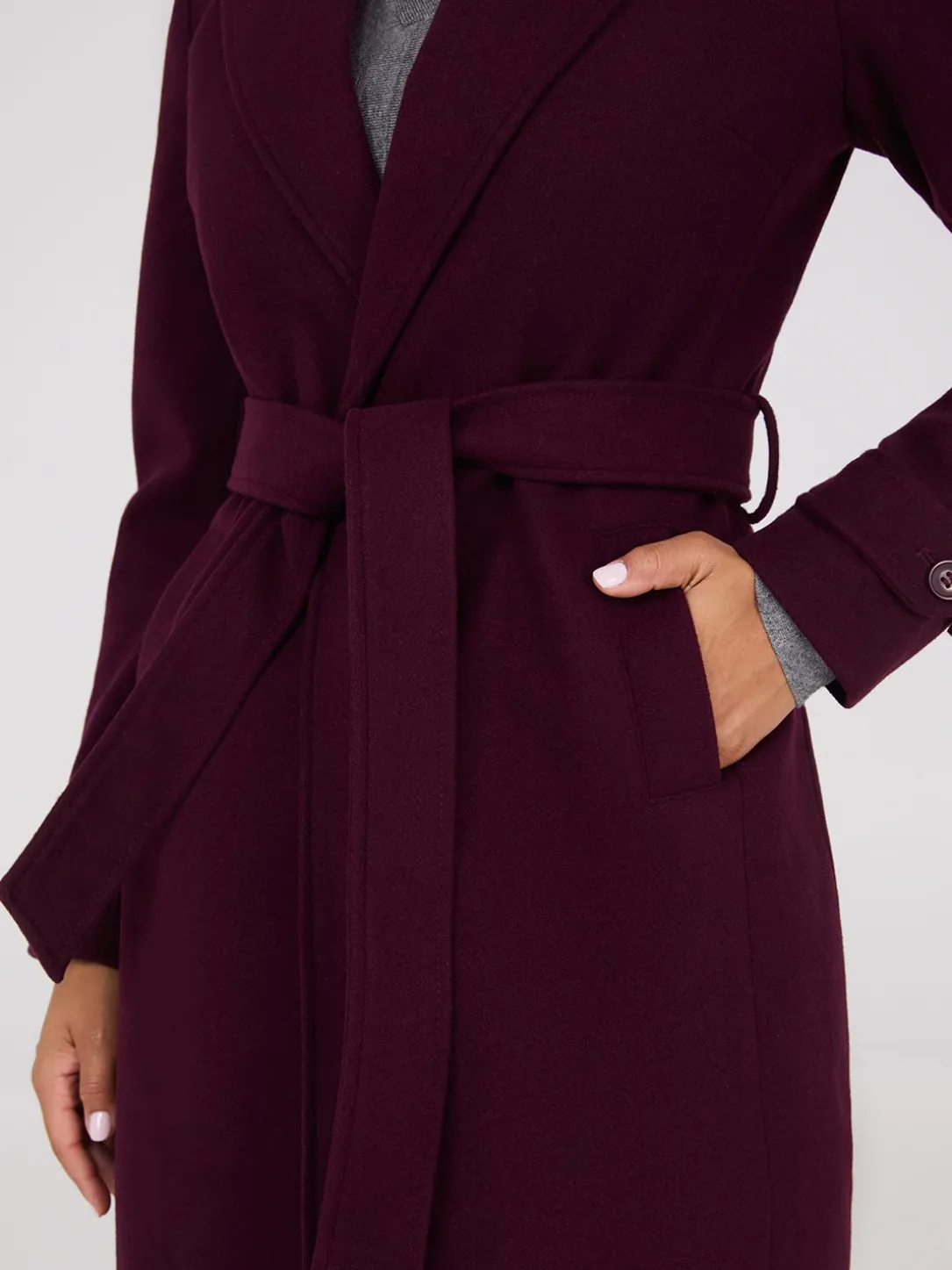 Faux Wool Wrap Coat