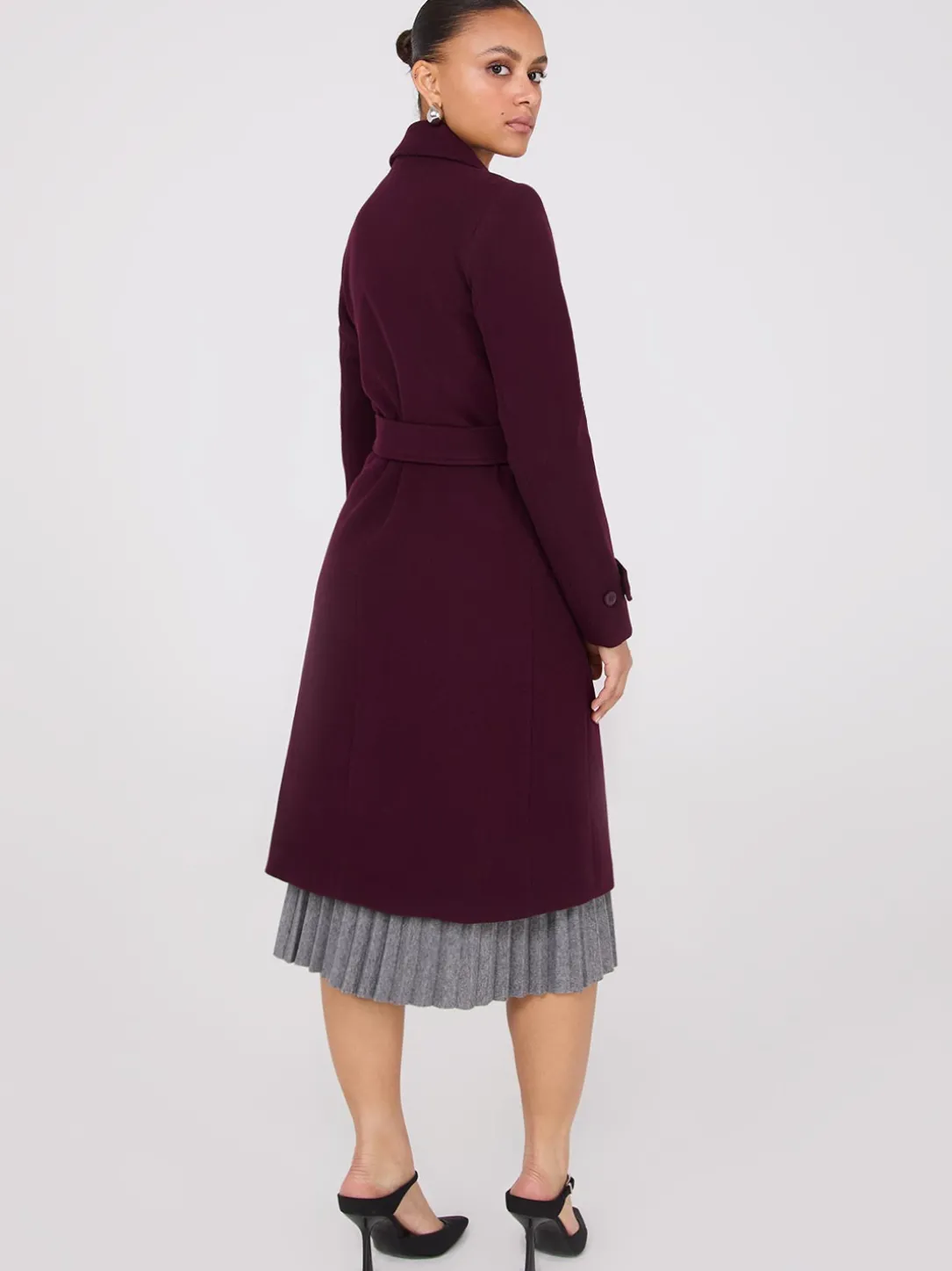 Faux Wool Wrap Coat