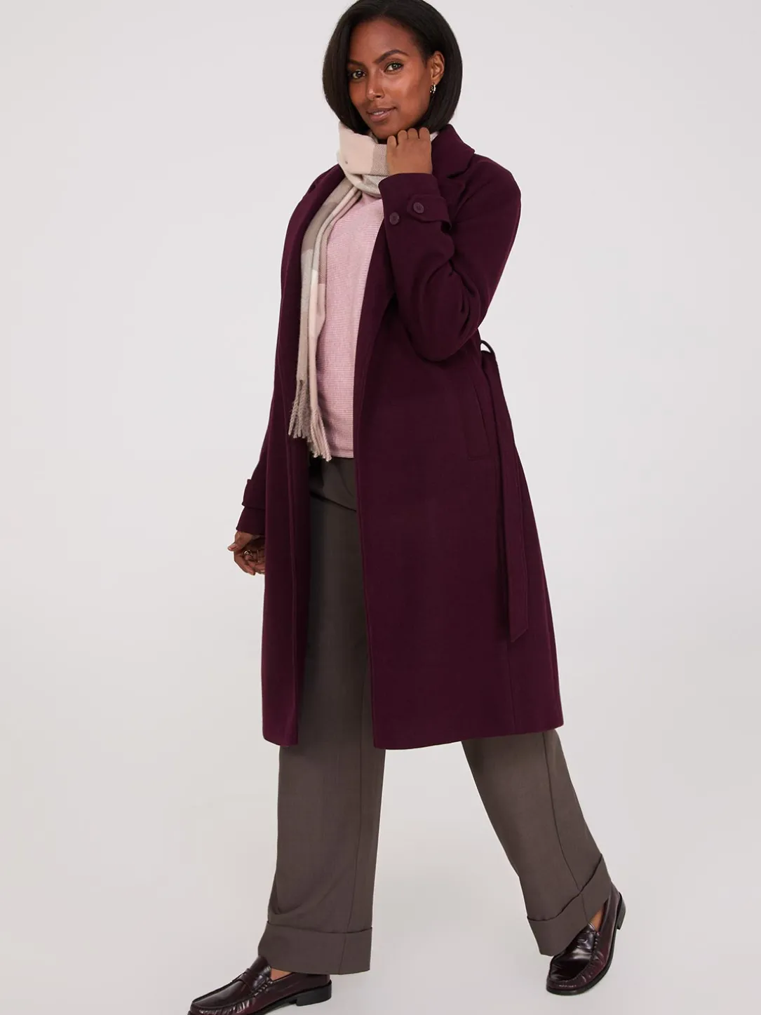 Faux Wool Wrap Coat