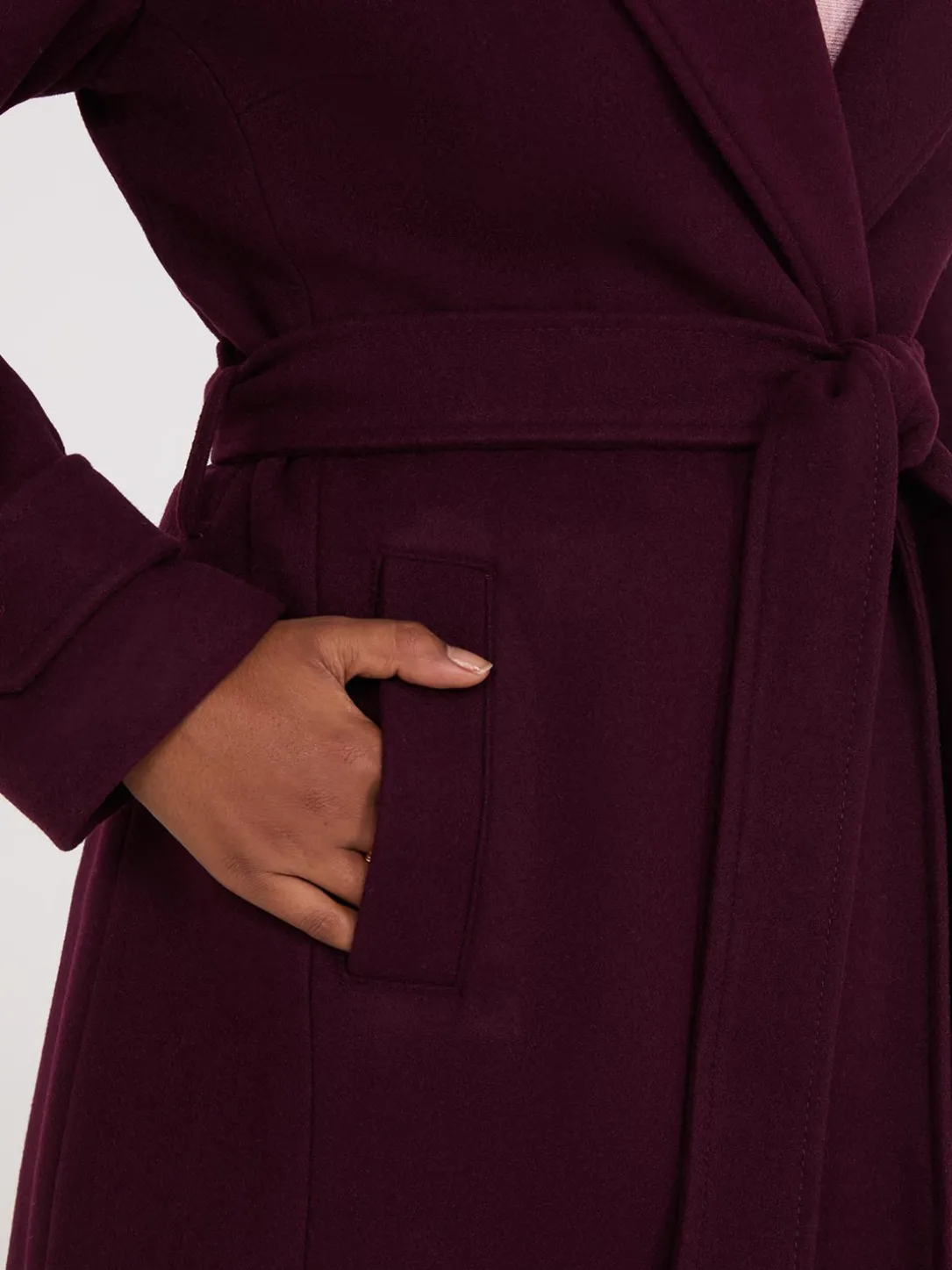 Faux Wool Wrap Coat