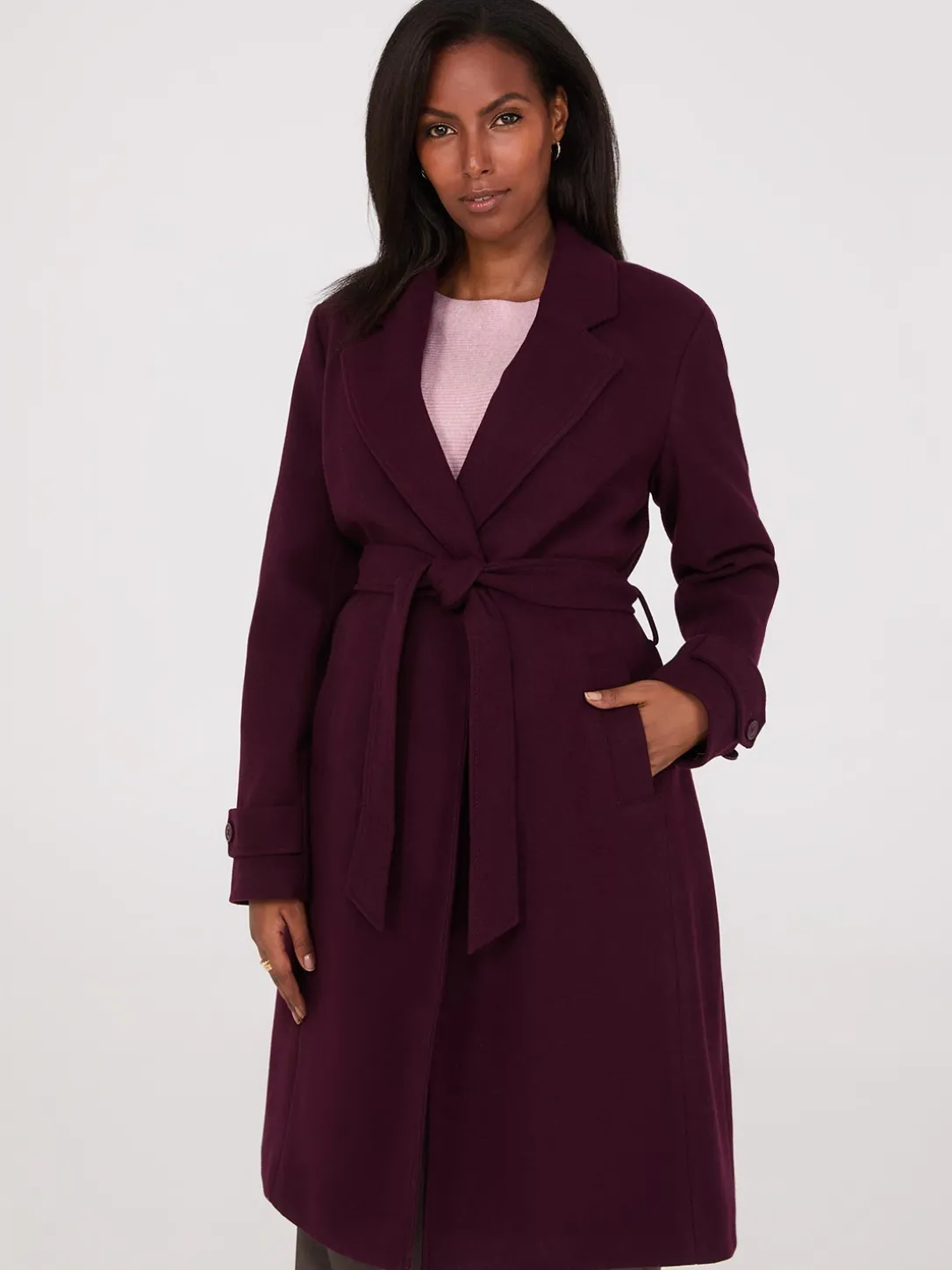 Faux Wool Wrap Coat