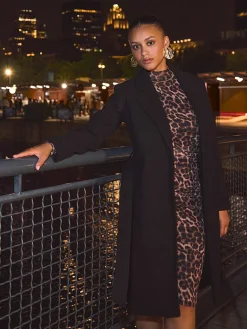 Faux Wool Wrap Coat