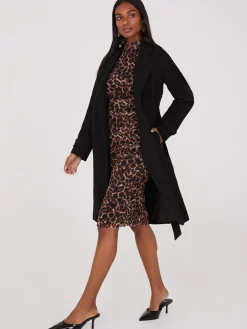 Faux Wool Wrap Coat