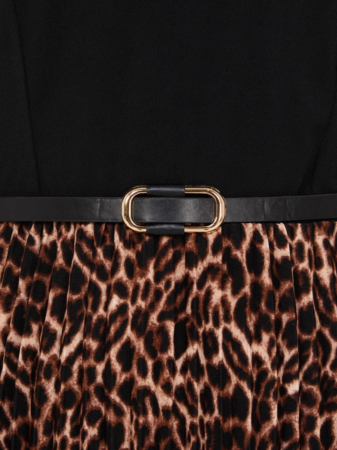 2-Fer Animal Print Belted Dress