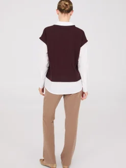 2-Fer Blouse With Short Sleeve Top