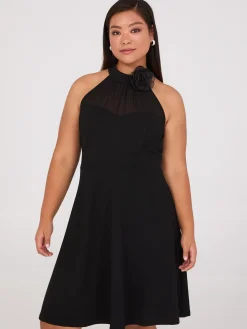 Fit & Flare Halter Neck Dress