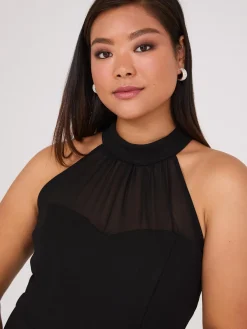 Fit & Flare Halter Neck Dress