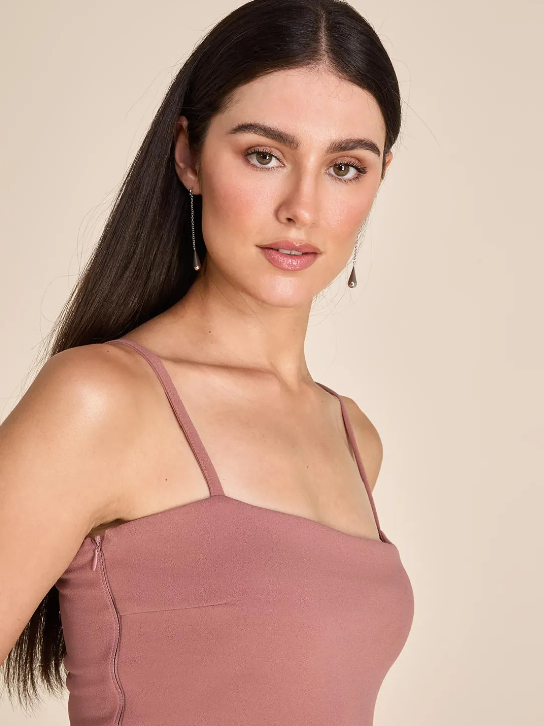 Fitted Gown With Ruffled Side Slit
