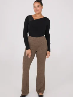 Flare Leg Melange Knit Pants