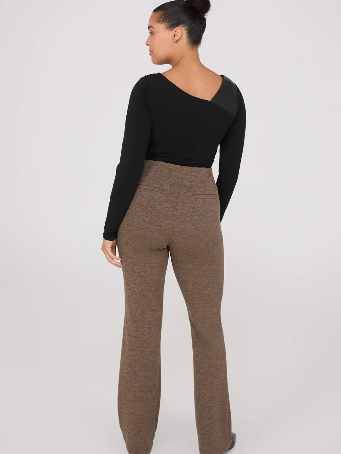 Flare Leg Melange Knit Pants