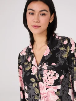 Floral Print Button-Down Pajama Set