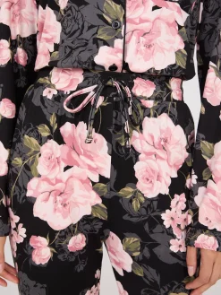 Floral Print Button-Down Pajama Set