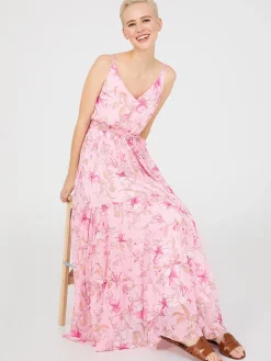 Floral Print 3-Tier Maxi Dress