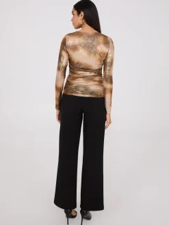 Foil Colour Wash Mesh Top