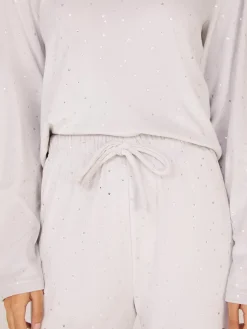 Foil Star Print Velour Pajama Set