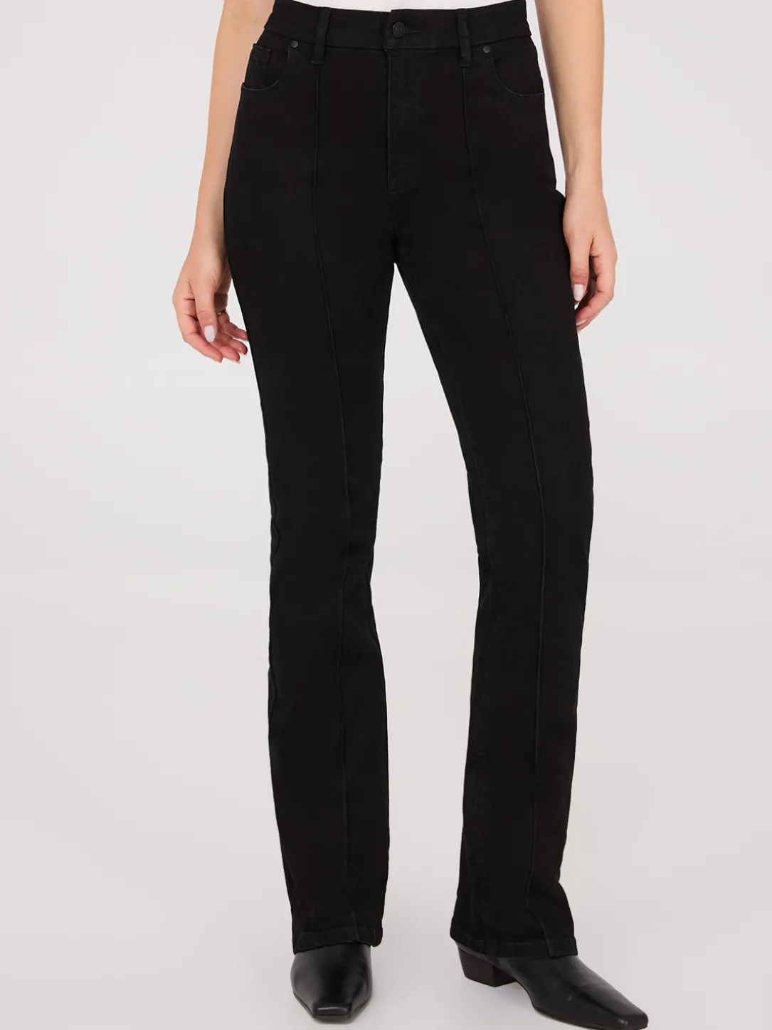 Front Pintuck Bootcut Jeans