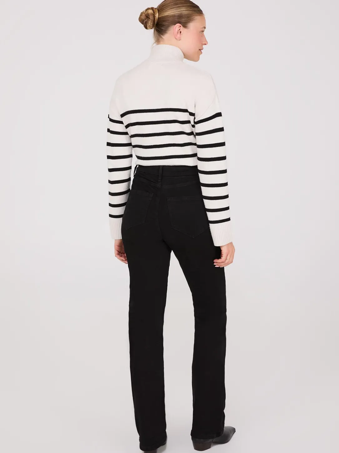 Front Pintuck Bootcut Jeans