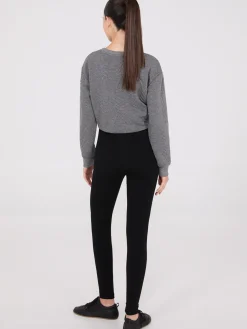 Front Pintuck Fleece Lined Leggings