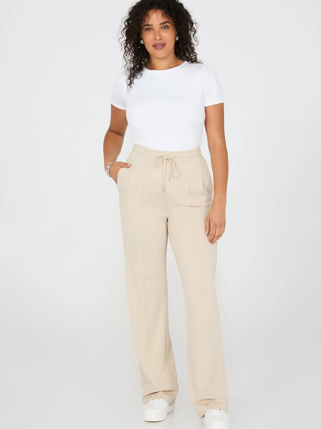 Front Pintuck Wide-Leg Pants
