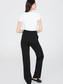 Front Pintuck Wide-Leg Pants