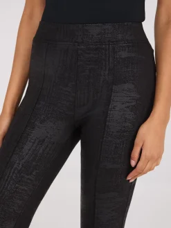 Front Seam Faux Leather Coated Pants