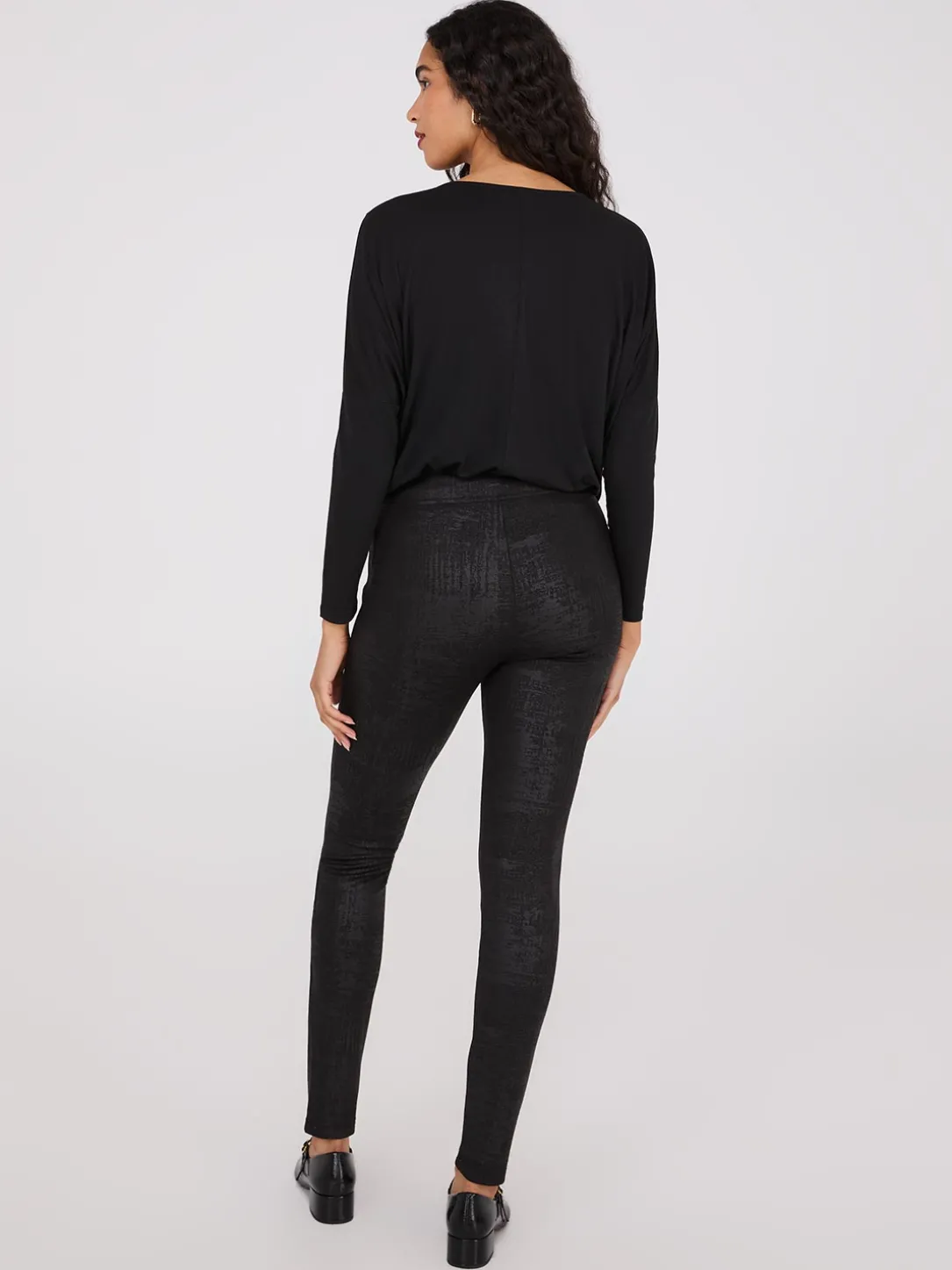 Front Seam Faux Leather Coated Pants