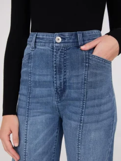 Front Seam Wide-Leg Jeans