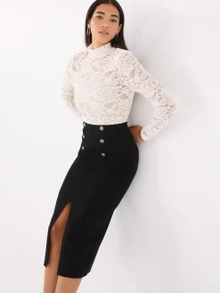 Front Slit Pencil Skirt