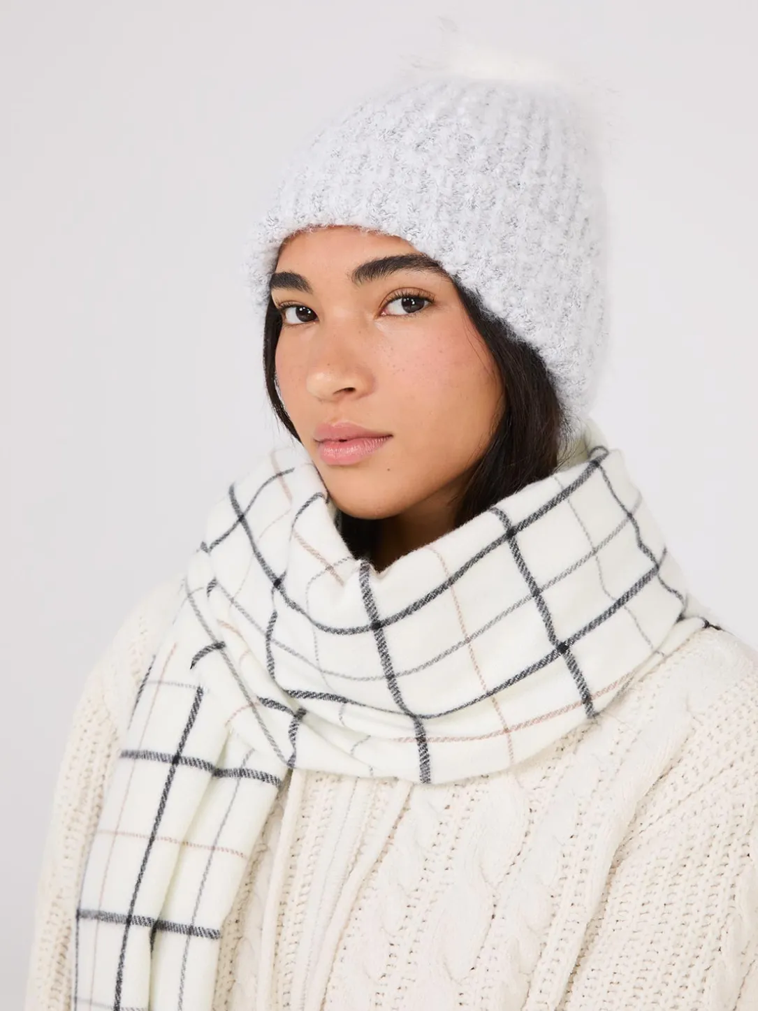 Fuzzy Hat With Pom Pom