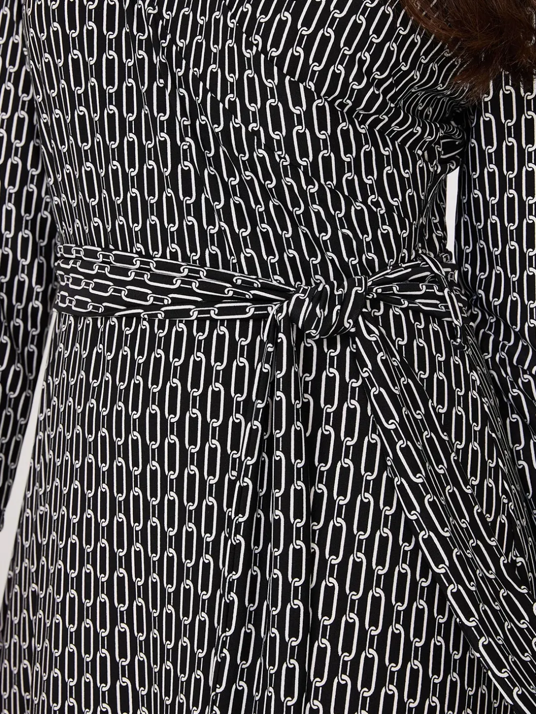 Geo Print Crossover A-Line Maxi Dress