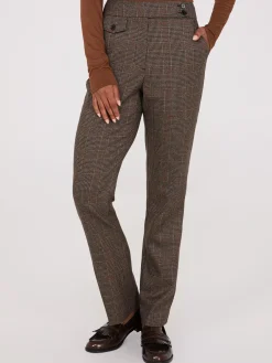 Glen Plaid Straight Leg Pants