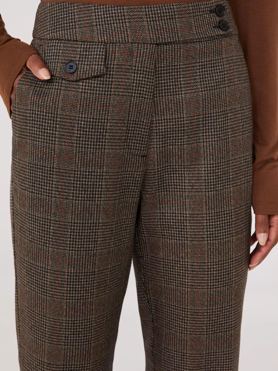 Glen Plaid Straight Leg Pants