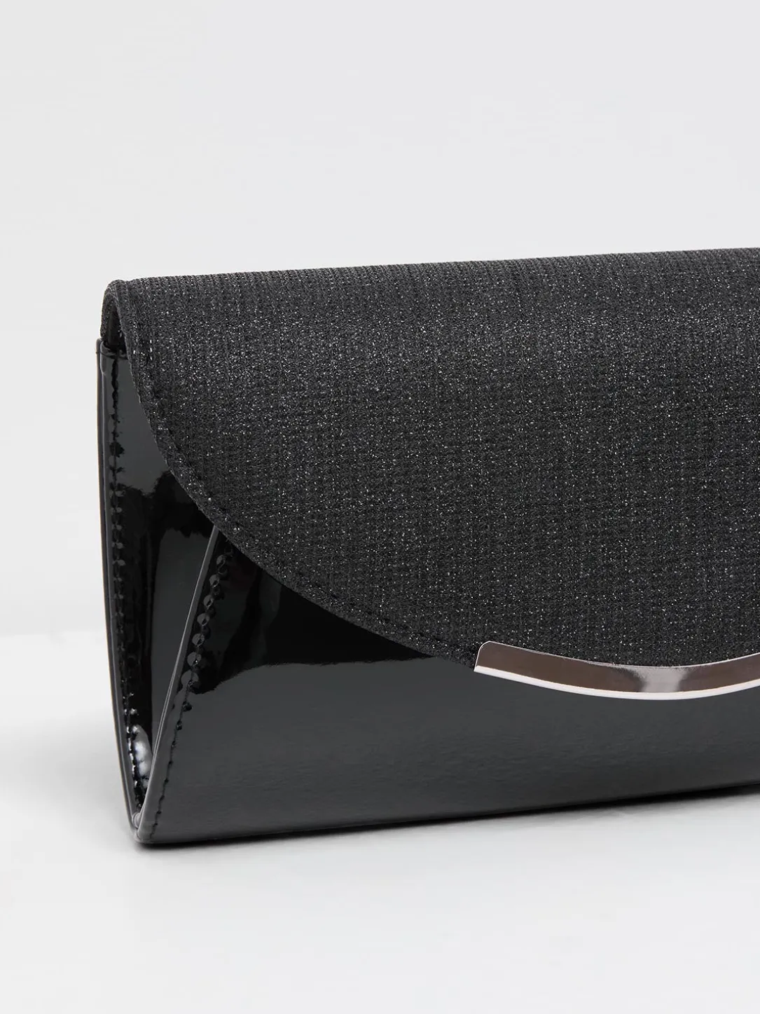 Glitter & Patent-Leather Clutch