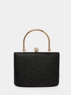 Glitter Minaudiere With Top Handle