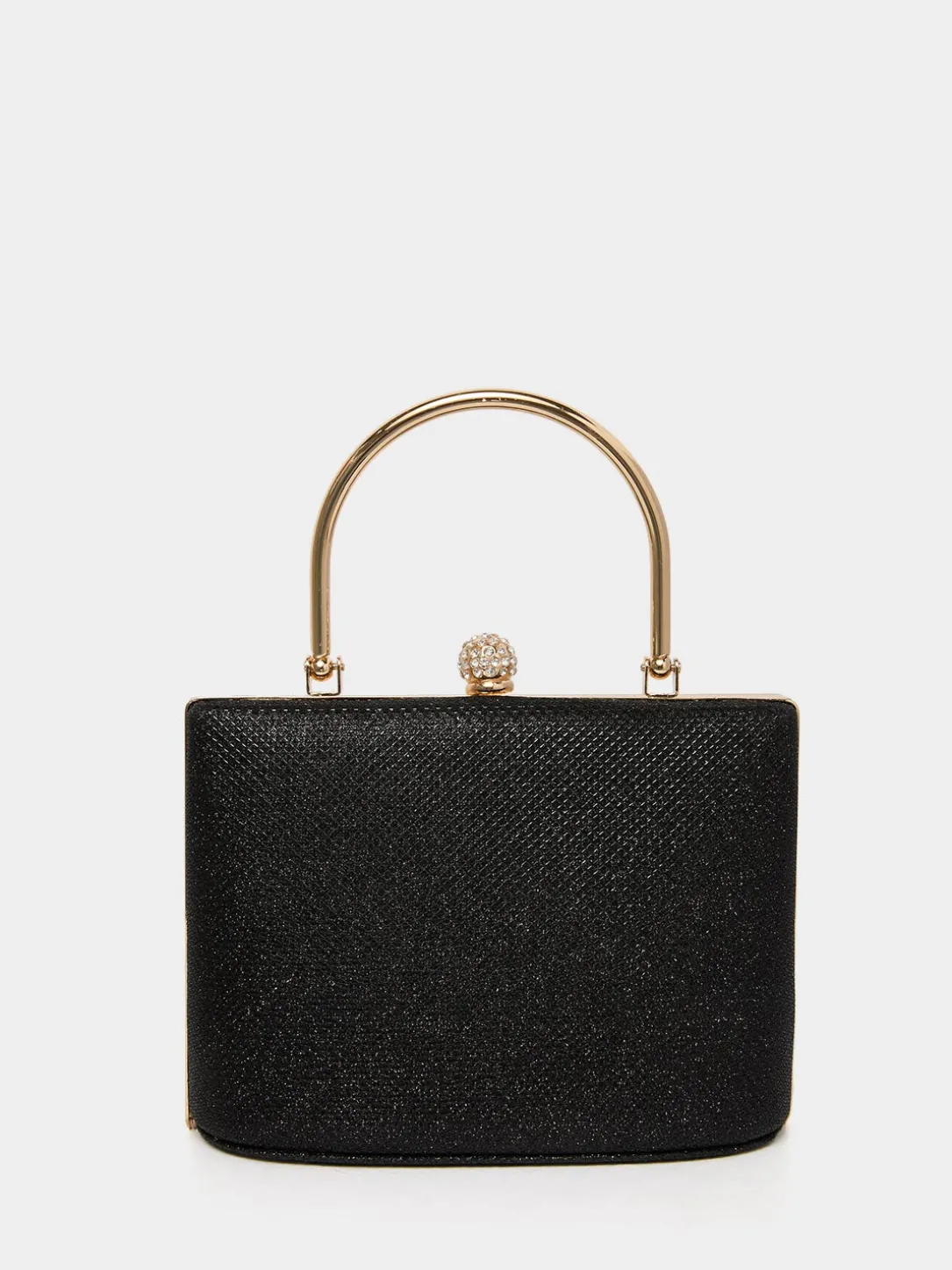 Glitter Minaudiere With Top Handle
