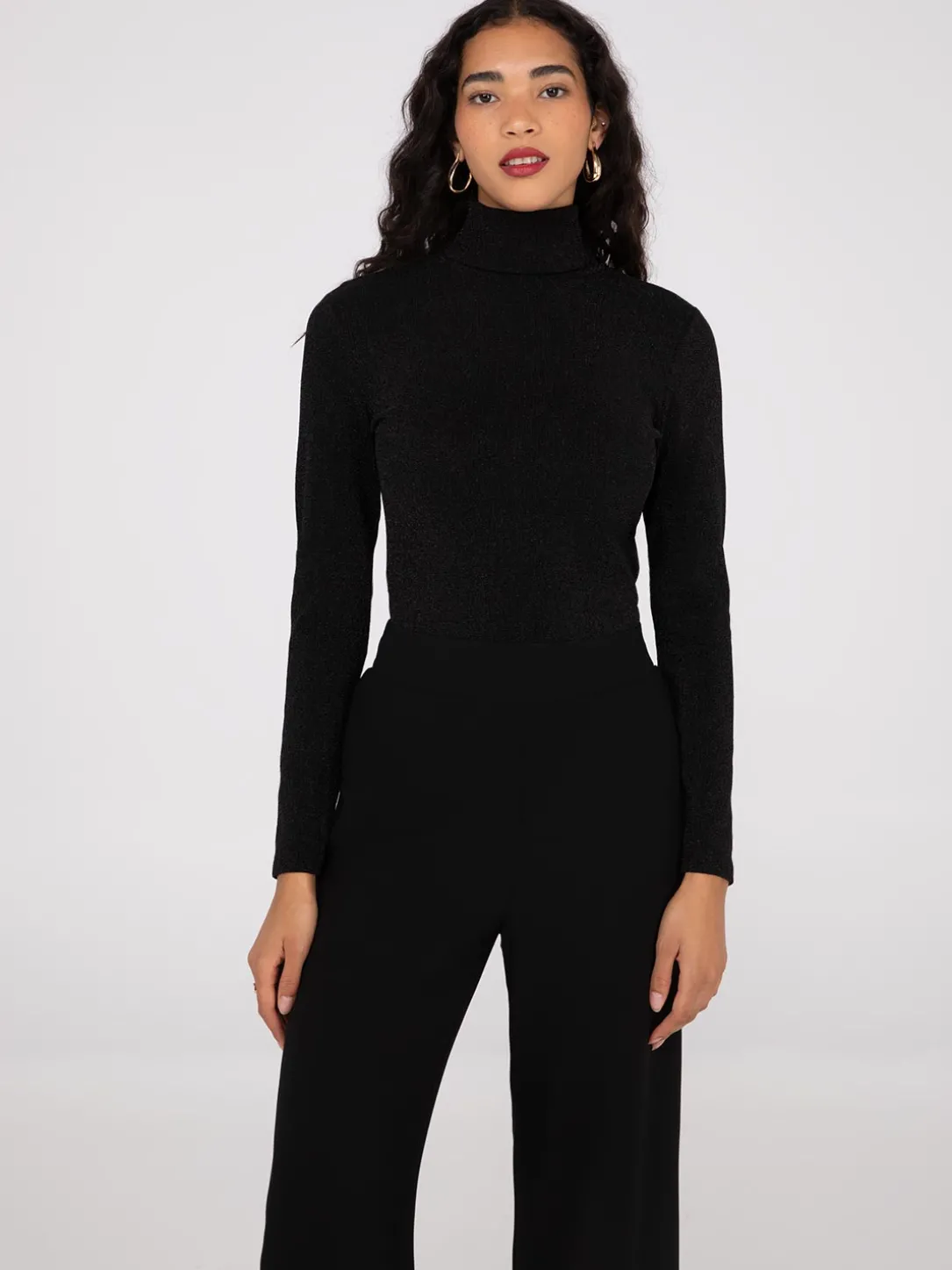 Glitter Turtleneck Top